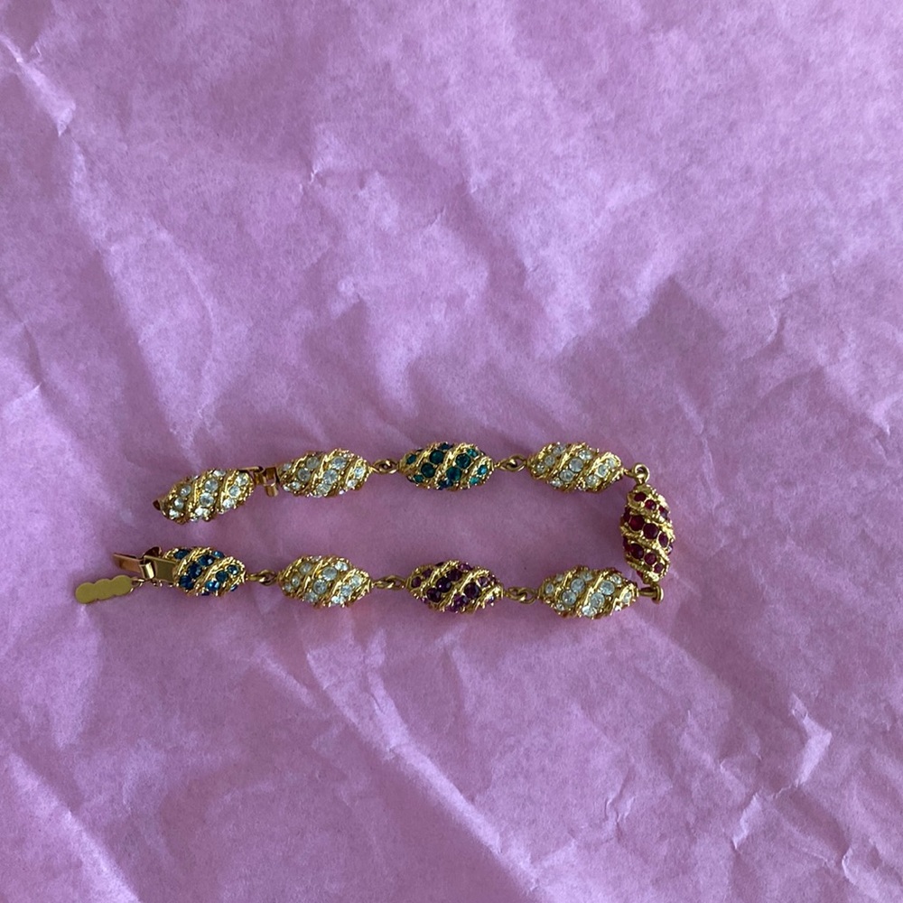 Vintage costume jeweled bracelet